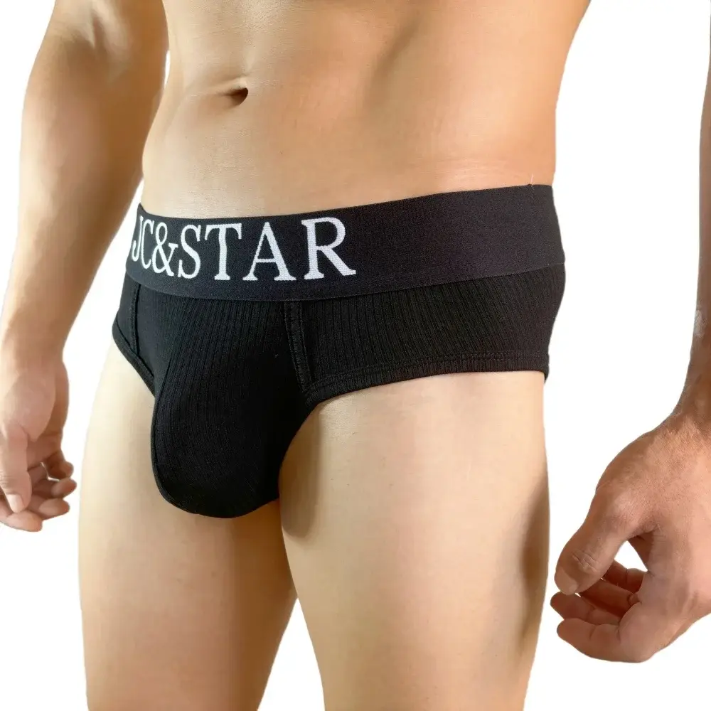 Cuecas masculinas atléticas com design de corte alto, cuecas de algodão com nervuras, conforto esportivo para homens, biquíni deslizante, tanga