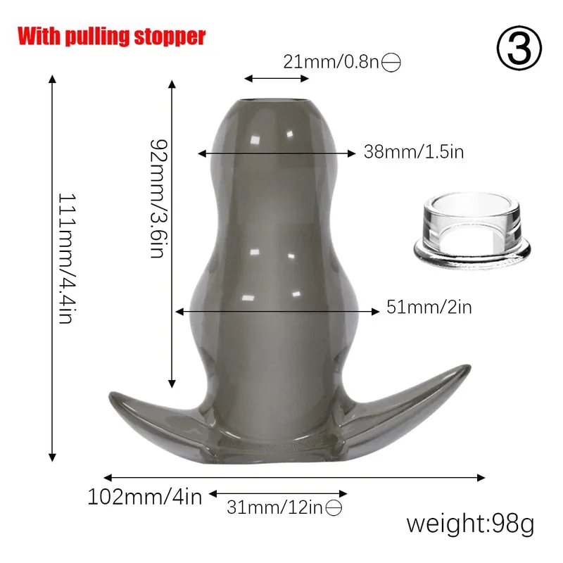 Ensemble de plug anal tunnel creux en TPE violet, bouchons d'étirement anal ouverts gradués, jouet sexuel flexible pour hommes et femmes