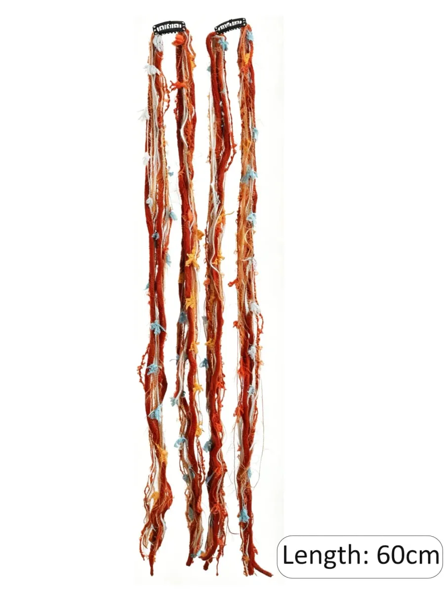Colorful Hand Woven Braiding Extensions Hair Clip In Synthetic Wig Dreadlock Hair Pieces Hair Accessories for Women Daily Party