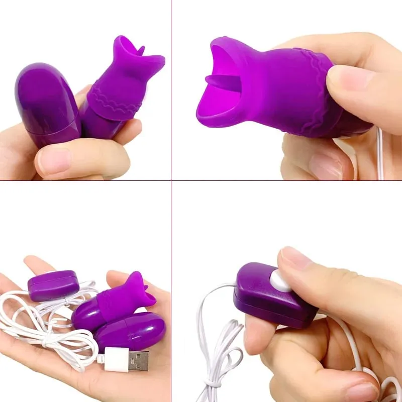 Two Balls Vibrator Tongue Licking Vibrating Jump Eggs Clitoris Stimulator Adult Product Sex Toys For Women Female Masturbation — image 6