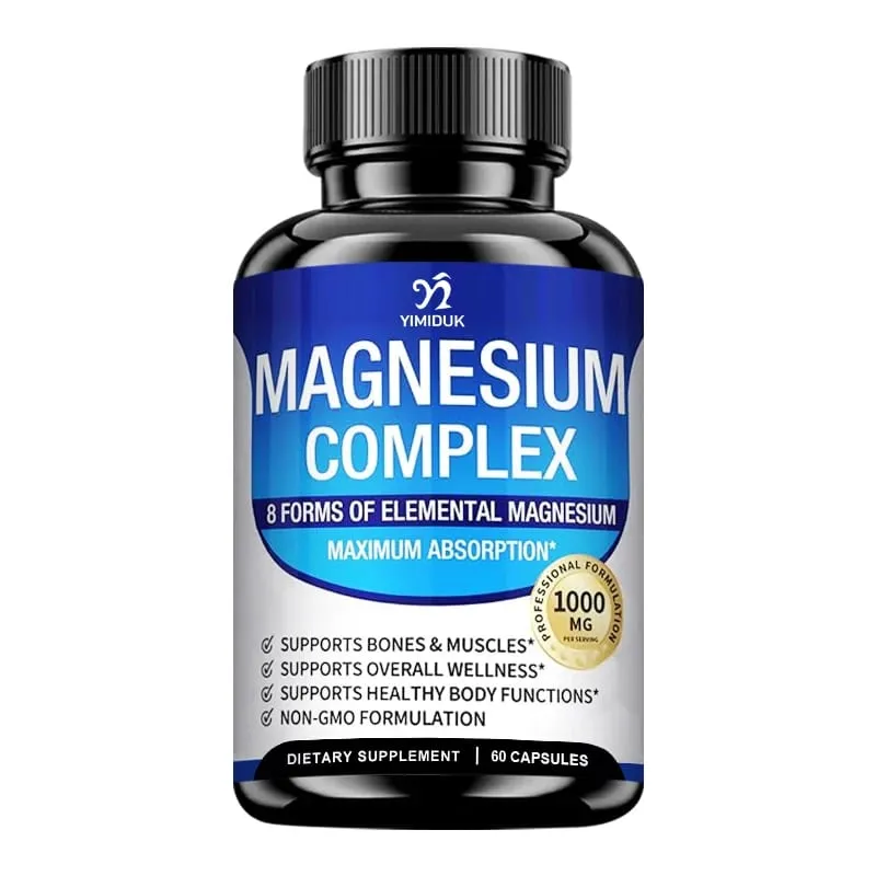 Suplemento Complexo de Magnésio 1000mg - Citrato de Glicinato de Magnésio Malato Taurato Quelatado para Ossos Energia de Recuperação Muscular — image 8