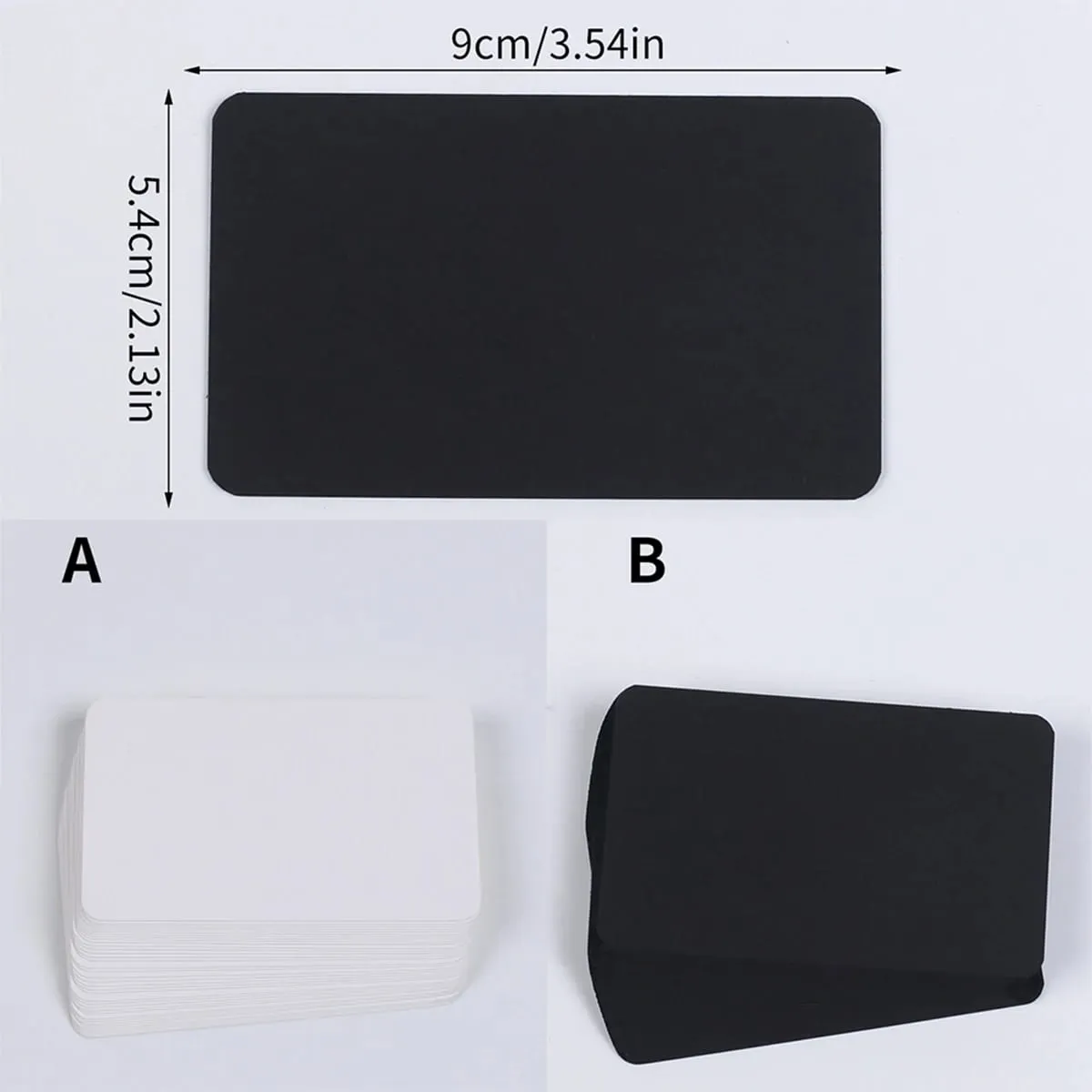 100Pcs Blank Cards 9x5.5cm Thick Cardstock Business Gift Cards Message Note Cards School Supplies White Black — image 6