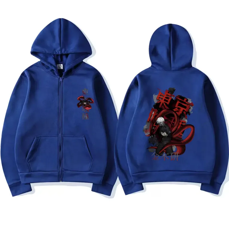 Anime Tokyo Ghoul Kaneki Ken Graphic Zipper Hoodie Men Women Casual Hooded Pullover Fashion Oversized Zip Up Sweatshirts Jackets — image 12