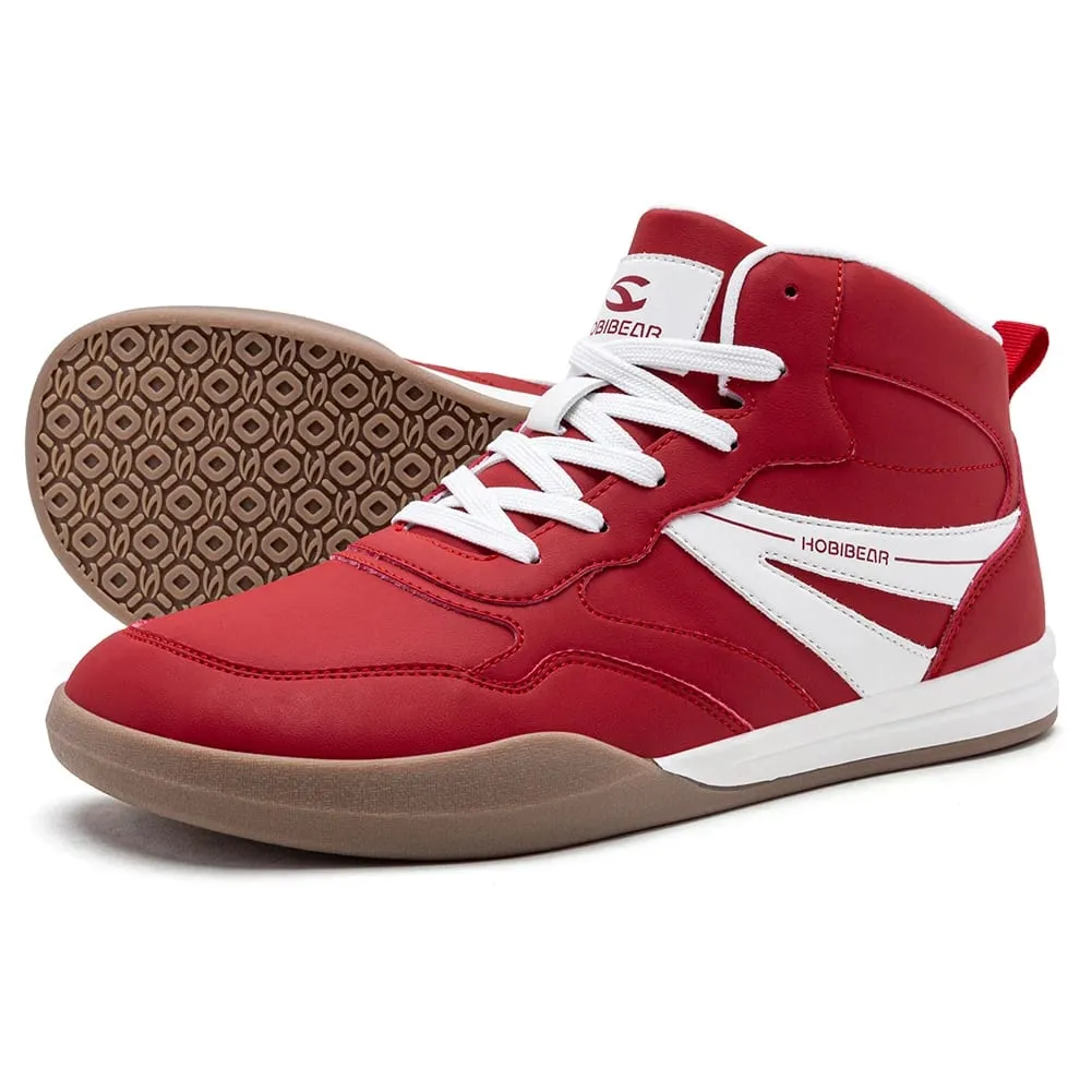 Wide Toe Box Walking Boots Unisex Artificial Leather Mid-Top Outdoor Ankle Shoe Lace Up Non-Slip Running Shoes