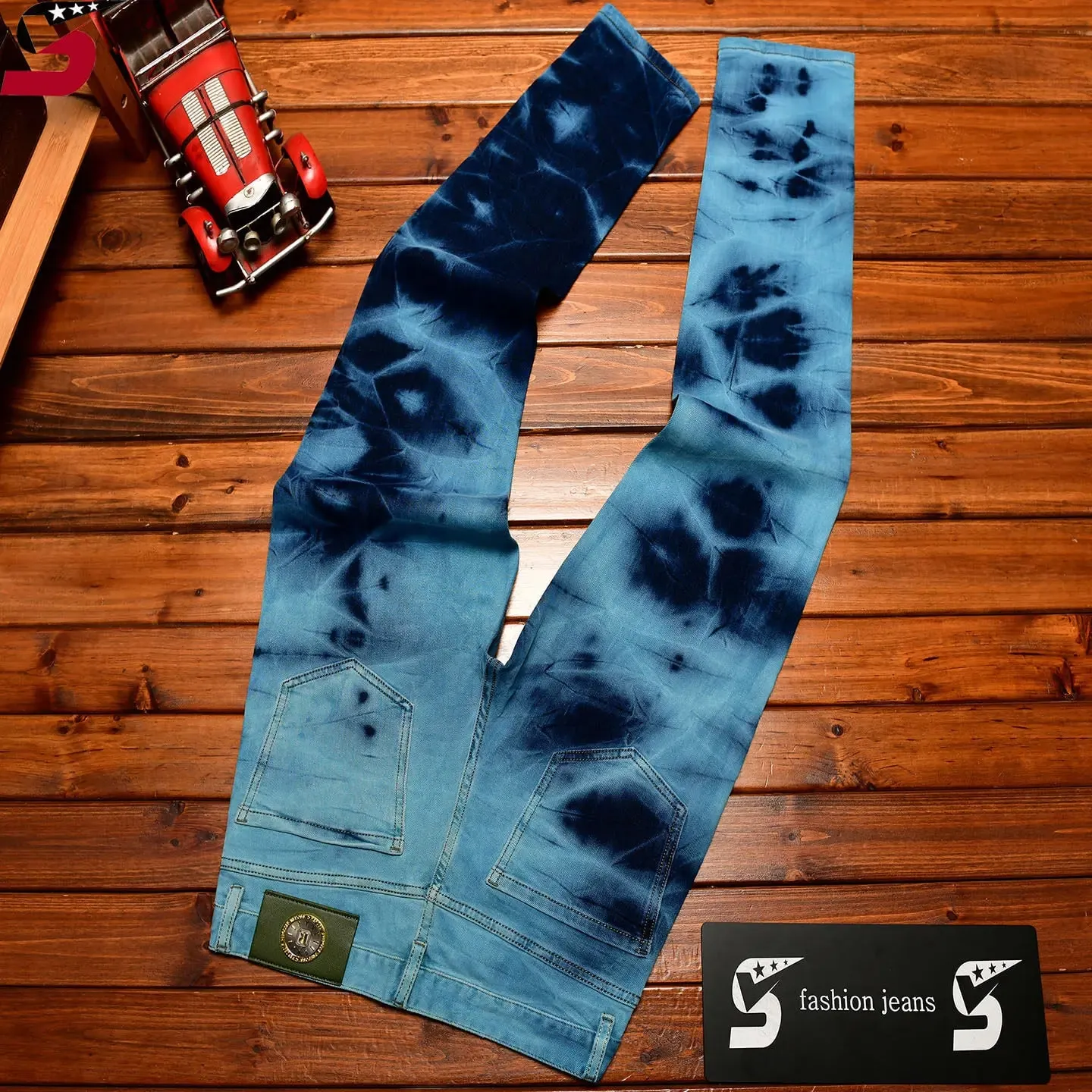 Retro blå sorte rippede jeans High Street koreansk version bukser Y2k baggy bukser stablede jeans herre cargo bukser
