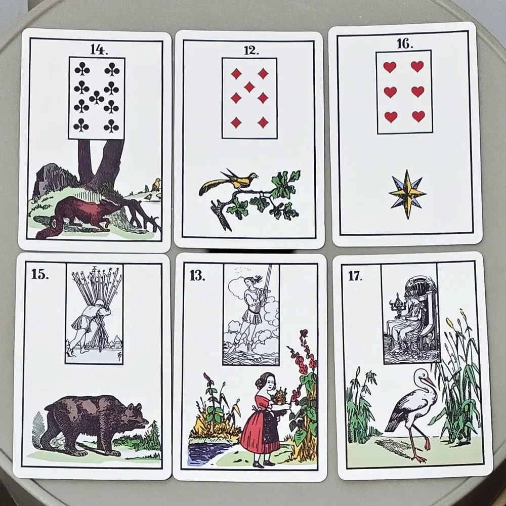 The New York Lenormand Deck – 9*6cm Historical 36-Card Divination Deck Vintage Style Cartomancy Cards Double-embossed