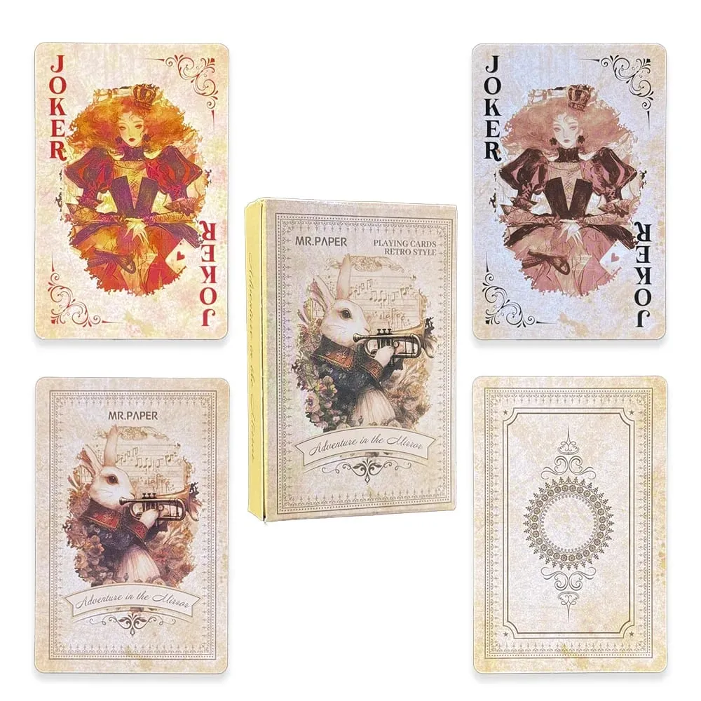55Pcs Alice in Wonderland Playing Cards Luxury Retro Style Board Game Card Vintage Anime Poker Cards for Collection Gift — image 1