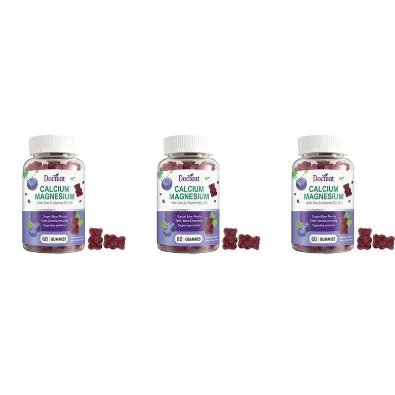 แคลเซียมแมกนีเซียม Gummies พร้อมสังกะสีและวิตามิน D3 B12 และ B6 สำหรับฟันกระดูก Mood & ภูมิคุ้มกัน 60 Gummies