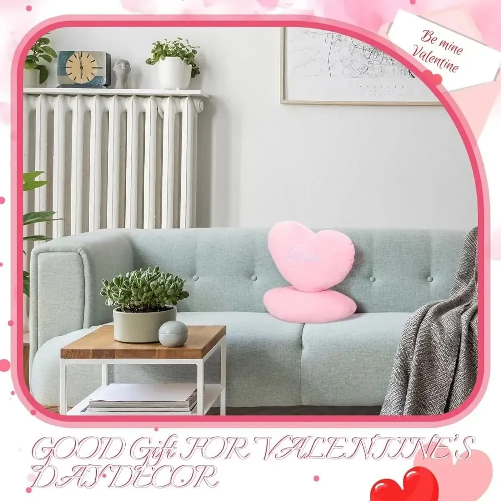 New Heart Shape Heart Plush Pillow Pink Color Red Color Soft Pillow Valentines gift Stuffed Pillow for Birthday — image 5