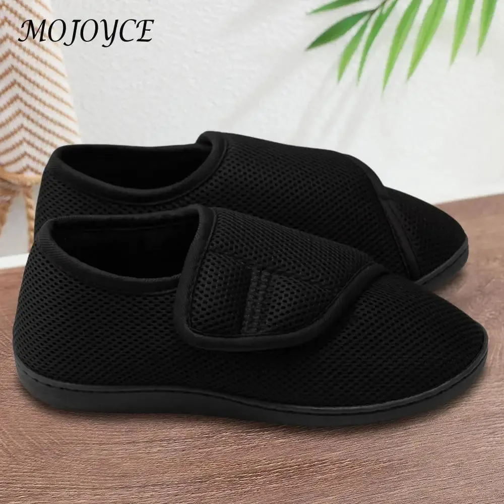 Unisex Diabetic Shoes Wide Walking Shoes na may Adjustable Closure Slip-On Orthopedic Shoes Hook and Loop Sneakers para sa Matatanda