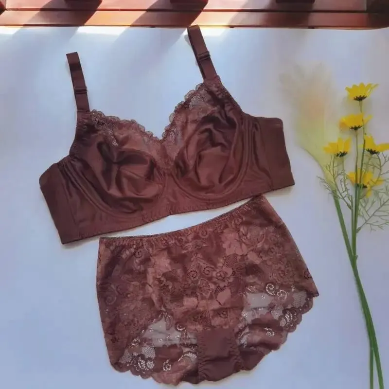 B C D E F G Set reggiseno e slip intimo Set lingerie di pizzo sottile abbigliamento taglie forti 2 reggiseni regolabili in due pezzi per mutandine da donna — image 3