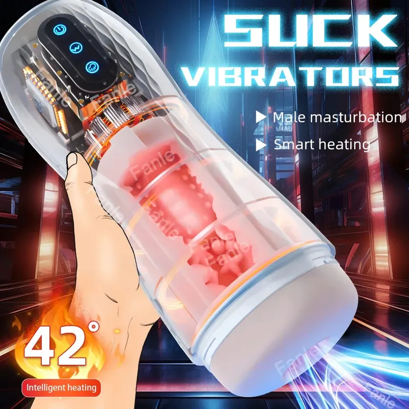 Automatic Male Sucking Masturbator Vibration Blowjob Machine Heating Masturbation Cup Sex Toys Adult for Men Masturbate Supplies