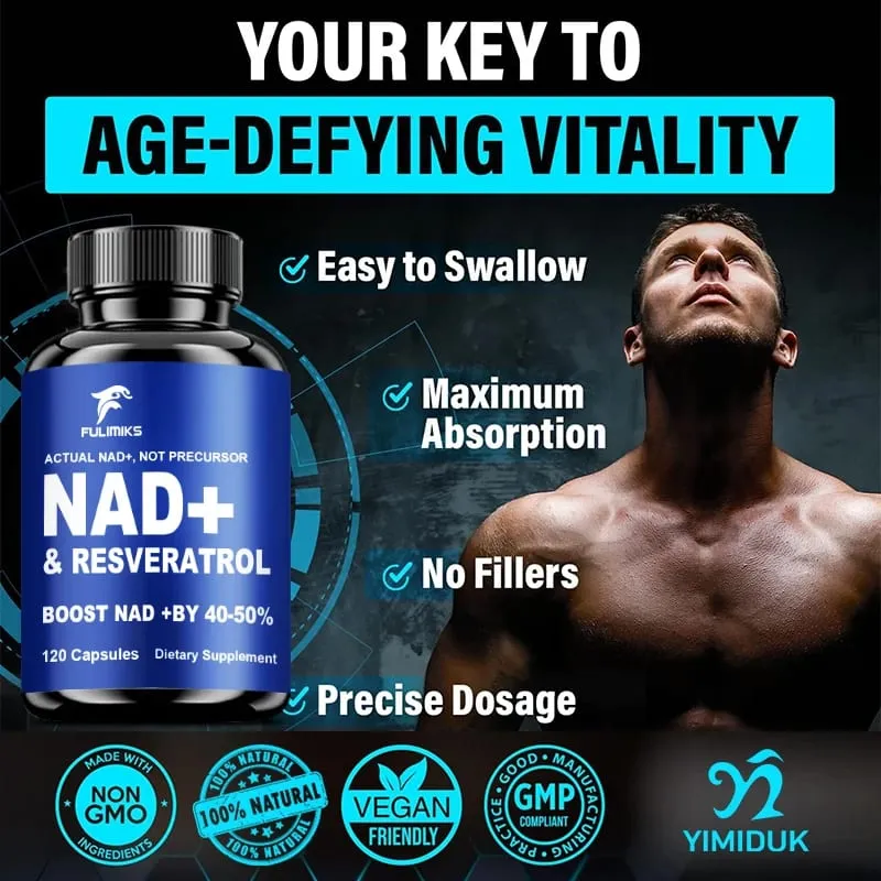 Fulimiks NAD+ Resveratrol Capsules with TMG & Vitamin B Enhance Vitality Skin Health Focus Antioxidant Immune for Adults — image 6