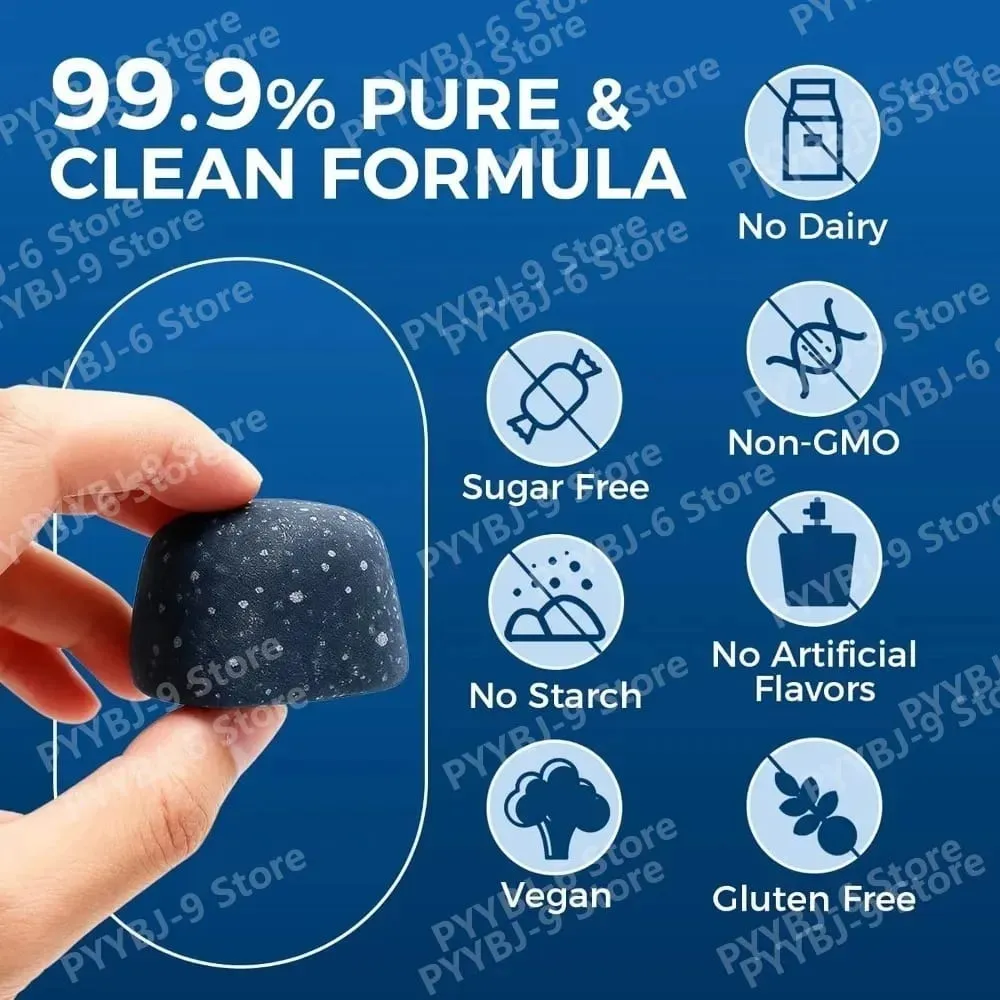Methylene Blue Gummies Supplement 30/60pcs Focus Energy Support Vegan Non-GMO Gluten-Free Daily Nutrition Chews for Adults