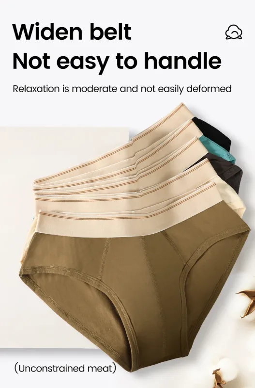 Men's pure cotton breathable and comfortable triangular underpants, mid-waist, skin-friendly and soft, teenagers' underpants