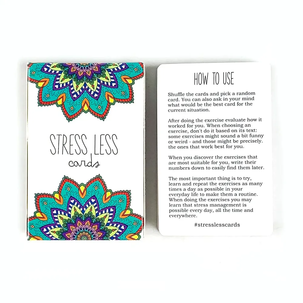 Sunny Present Stress Less Cards Helps Relieve Stress And Anxiety Cards Game Perfect For Halloween Christmas New Year Gifts