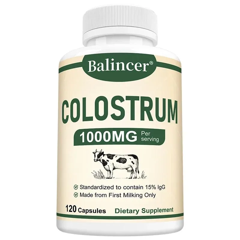 1000mg Grass-Fed Bovine Colostrum Capsules Probiotic Daily Wellness Supplement Supports Gut Comfort Skin & Vitality Balance