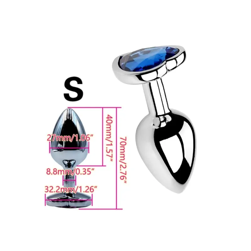Heart Shaped Metal Anal Plug Butt Plug 6 Colors S/M/L Sizes Unisex Adult Sex Toys for Men Women Anal Massager Pleasure Toy — image 12