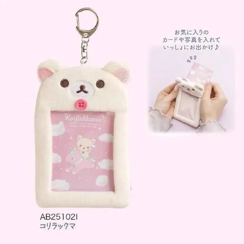 Rilakkuma pluszowe etui na dowód osobisty breloki nowe Anime Relax Bear okładka na paszport breloczek autobus szkolny karty bankowe torby wisiorki prezent