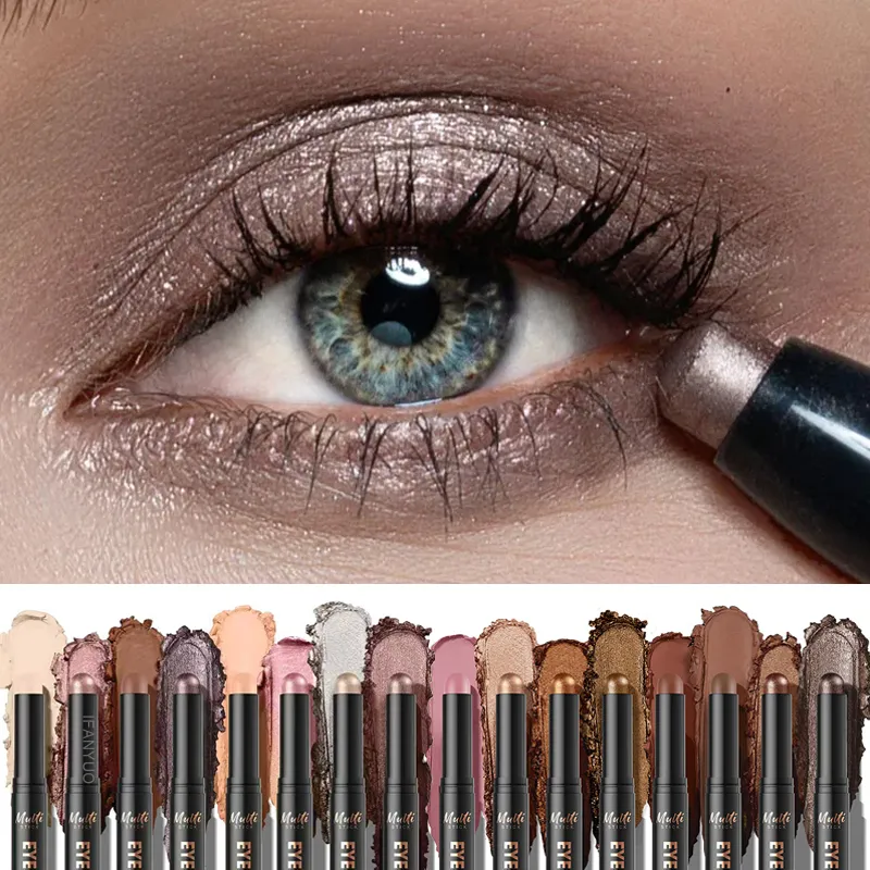 16 Colors Double Head Eyeshadow Stick Pearlescent Shimmer Brown High Waterproof Cream Eyes Shadow Pencil Long-Lasting Eye Makeup — image 2