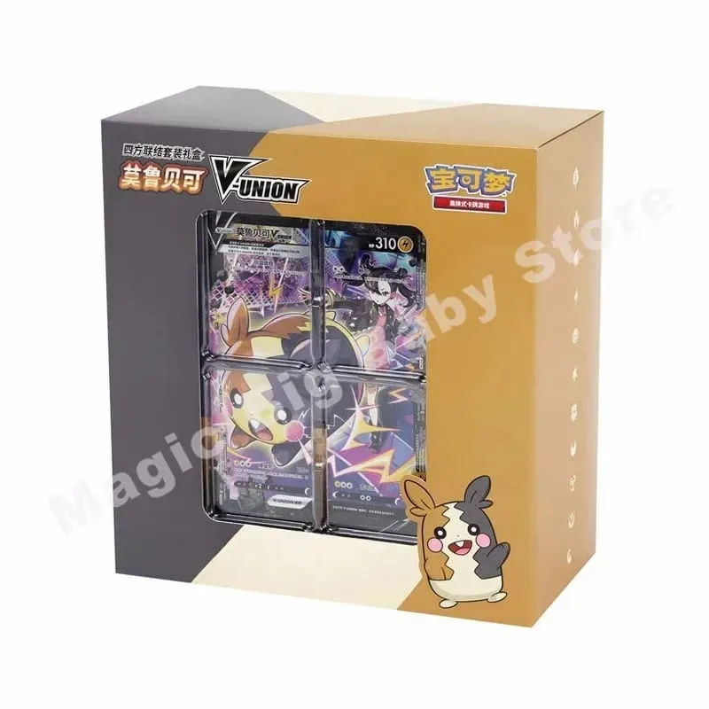 Pokemon karty Originální obchodování PTCG Cartoon Quartet Coupling V-UNION Dárková krabička Pikachu Big Gather Moru Baker Mew-two PTCG
