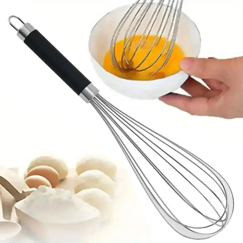 9-inch Stainless Steel Eggs Whisk - Lightweight Hand Mixer for Baking & Cooking Comfortable Grip Handle Easy Clean Kitchen Tool