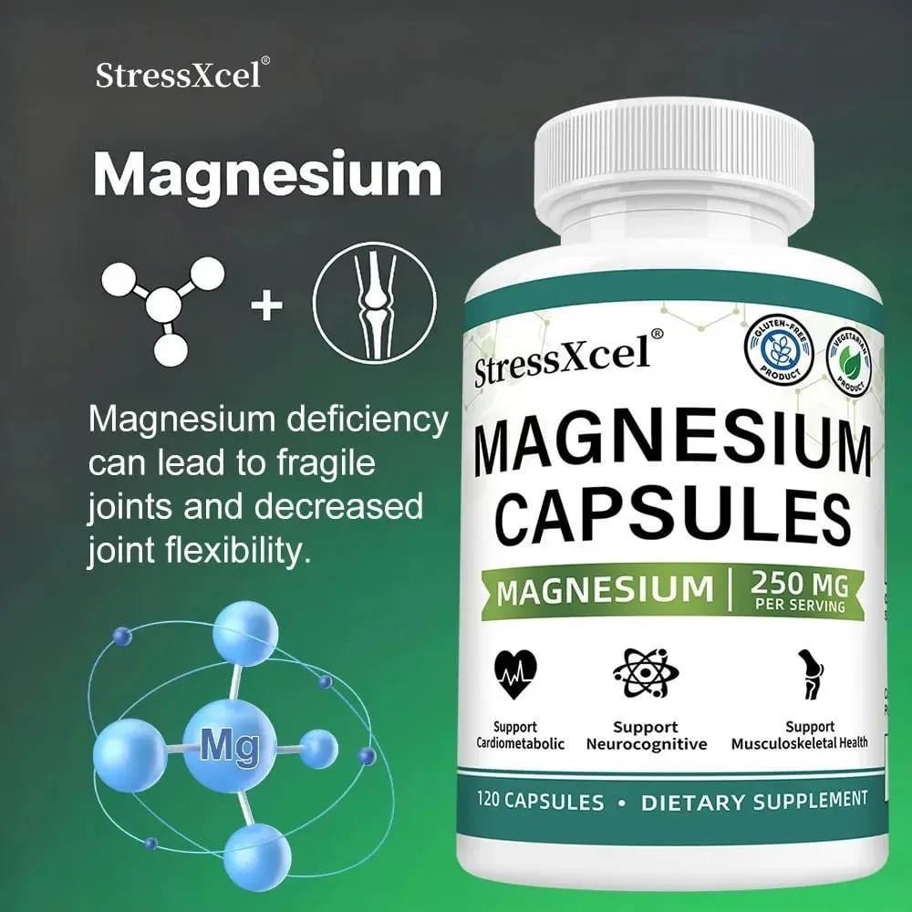 Magnesium Glycinate 250mg with Zinc Vitamin D3 & B6 for Sleep Relaxation Immune Health Absorption 120 Capsules — image 3