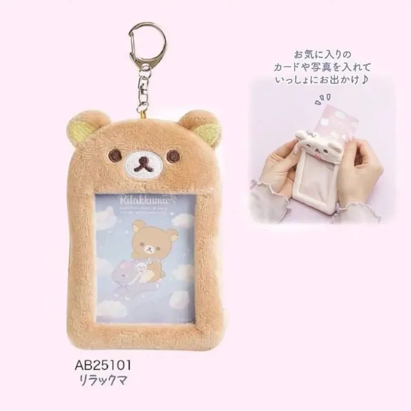 Rilakkuma pluszowe etui na dowód osobisty breloki nowe Anime Relax Bear okładka na paszport breloczek autobus szkolny karty bankowe torby wisiorki prezent