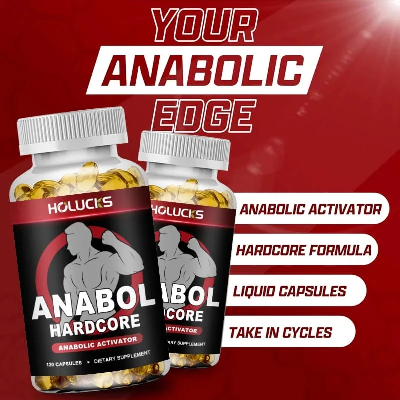 Anabol Hardcore Supplement Muscle Growth for Men To Build Lean Dense High Performance Enhancing Support Overall Health