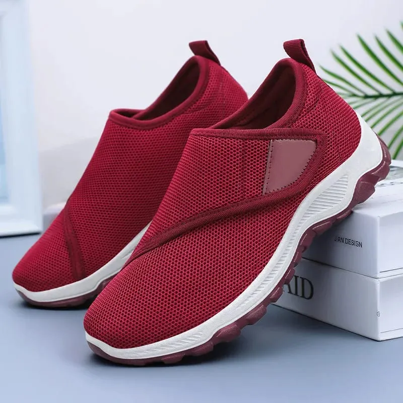 Men's Casual Sneakers Soft Comfortable Male Shoes Hook-loop Adjustable Wide Feet Walking Women Outdoor Anti-slip Sport Shoes