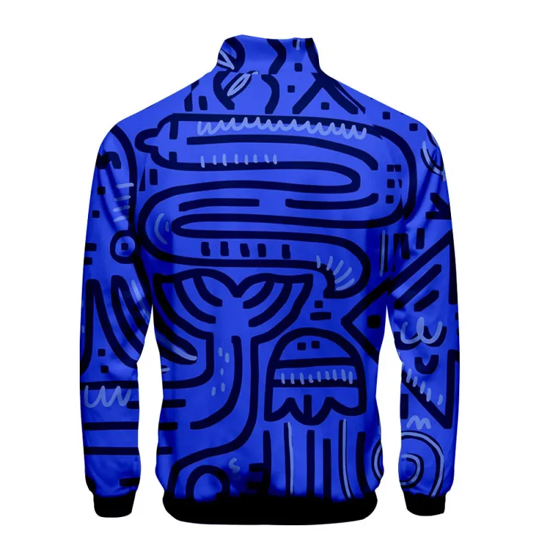 Popular Marine animals dolphin 3D Print Zipper Raglan Jacket Windbreaker Boys/Girls Comfortable Stand Collar Jackets Coats