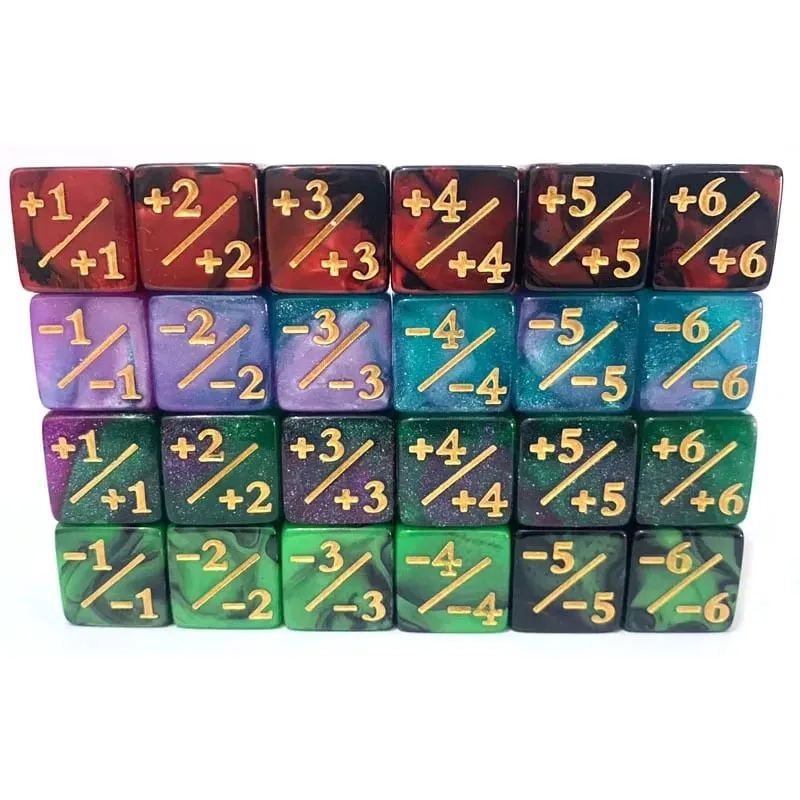 10Pcs 16mm 6 Side Dice Counters +1/-1 Dice Kids Toy Counting Dices For Magic The Gathering Card Gaming Token & Loyalty Toys Gift