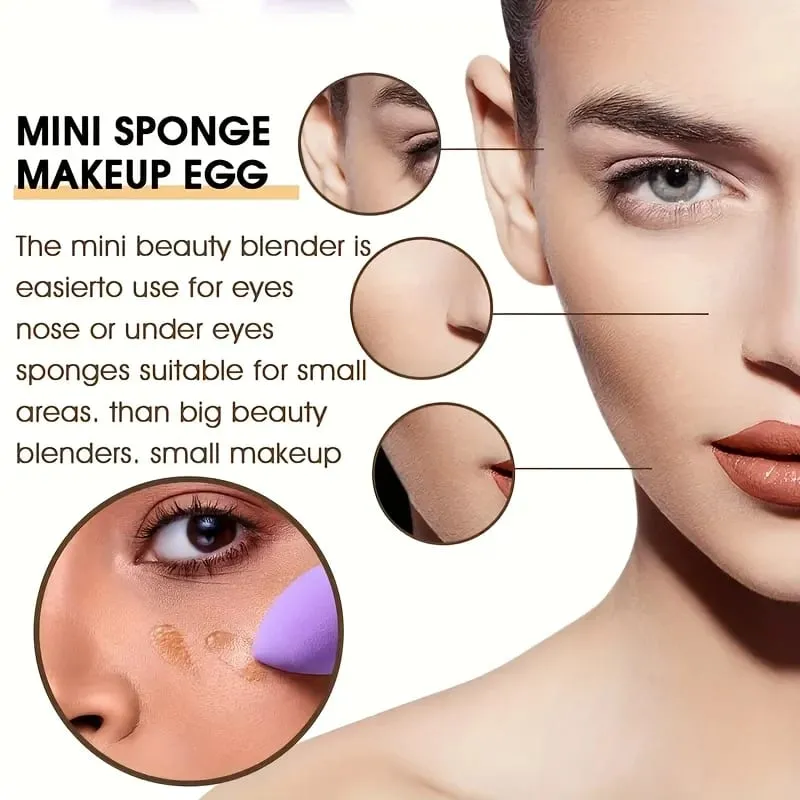 12Pieces Portable Makeup Sponge Set Portable Foundation Cosmetic Puff for Face Concealer Mixing Beauty Sponge Liquid Cream Power — image 5