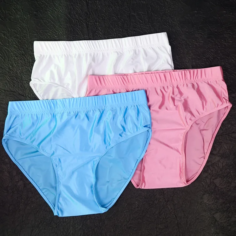 new Mens Briefs Underwear Satin-like Breathable Low-Rise Underpants Male Panties Men's glossy underwear — image 32