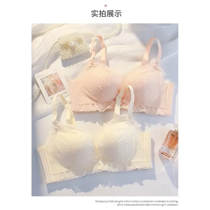 Sexy Pure Desire Breeze Bralette Small Bust Push Up Gathering Anti-Sagging Wirefree Comfort Breathable Lingerie Set Large Look — image 3
