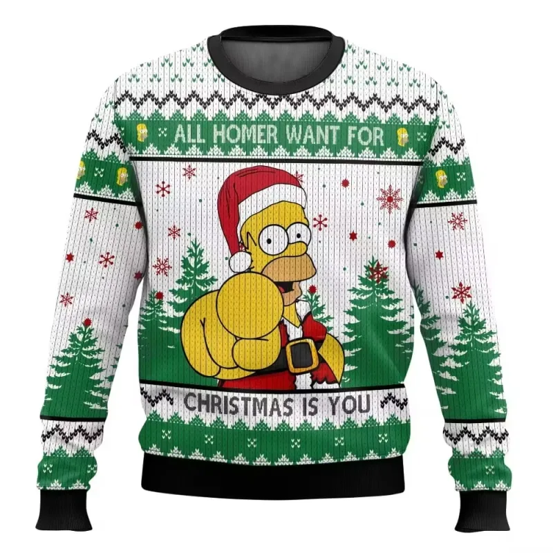 outono e inverno de volta ao futuro suéteres feios de Natal, camisas de anime de desenho animado para homens e mulheres, roupas — image 10