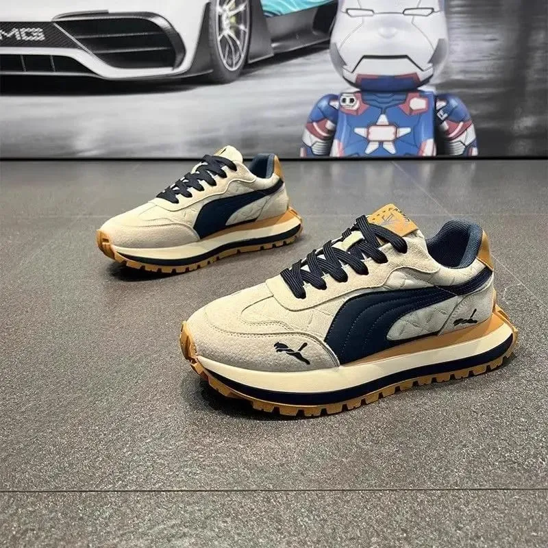 Men's Casual Sports Shoes Thick Sole Sneakers Soft Comfortable Anti-Slip Outdoor Fashion Footwear