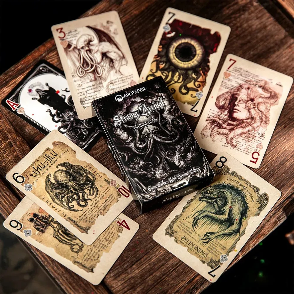 55pcs Mythos Playing Cards Strange Arrival Poker Gothic Horror Skull Octopus Board Game Card for Magic Tricks Collection Gift — image 2