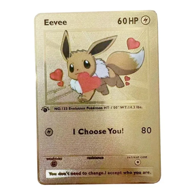 Pokemon Card Vmax Metal Pokémon Letters Pikachu Gx Mewtwo Charizard Vstar Anime Games Mga Laruan Golden Iron Playing Card Mga Regalo ng Bata