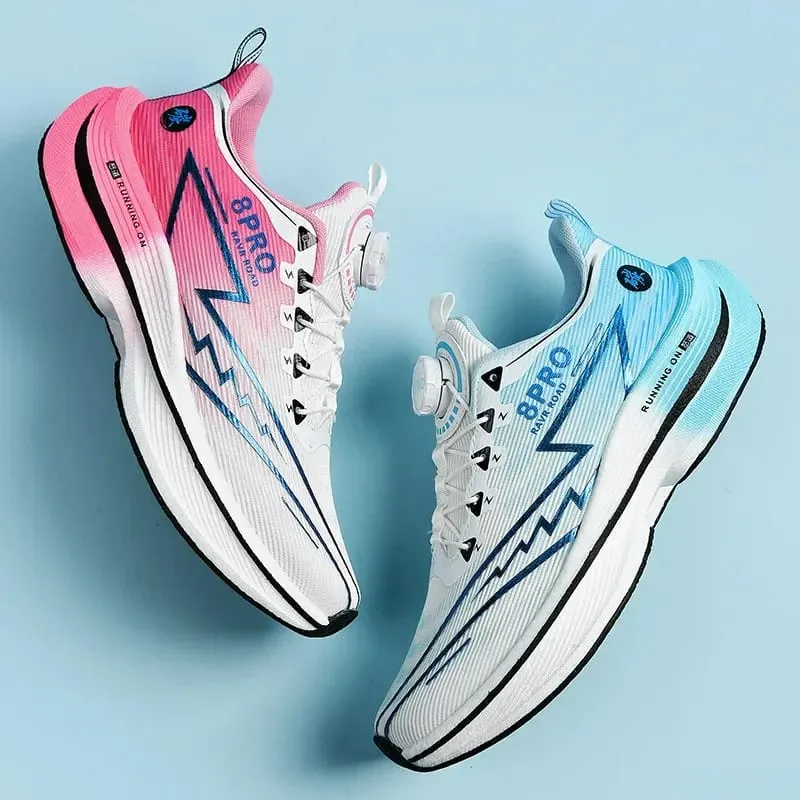 Carbon Plate Marathon Running Shoes Men Women Breathable Lightweight Shock Absorbing Non Slip Sports Sneakers