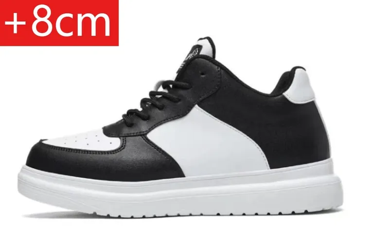 Nové boty zvyšující výšku pro muže 10 cm tenisky s neviditelným výtahem bílé kožené sportovní Zapatillas De Hombre velká velikost 46