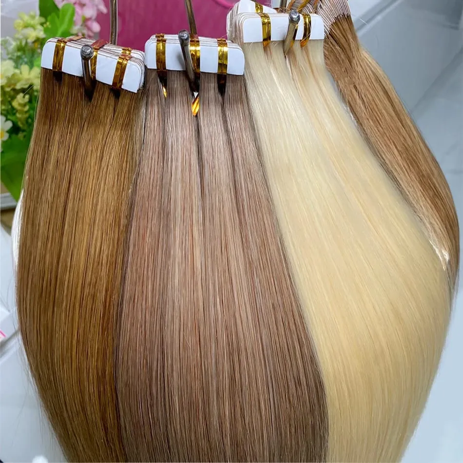High Quality Tape Hair Extensions Full Ends Straight Hair 18-30 Inch Double Sided Adhesive Tape in Different Colors — image 4