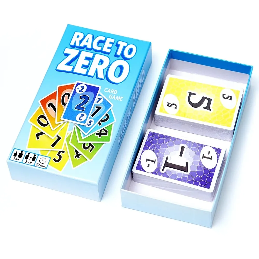 Trò chơi bài Race to Zero Trò chơi bài chiến lược nhịp độ nhanh dành cho gia đình bạn bè và bữa tiệc Chơi vui vẻ Số lượng cạnh tranh Du lịch Giải trí