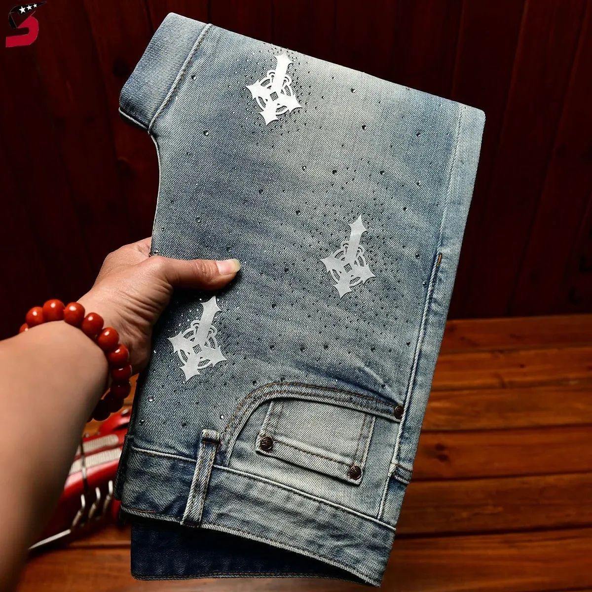 Jeans Men's Summer High-end Cotton Stretch Slim Fit Skinny Pants Washed Casual All-match Fashion Denim Trousers