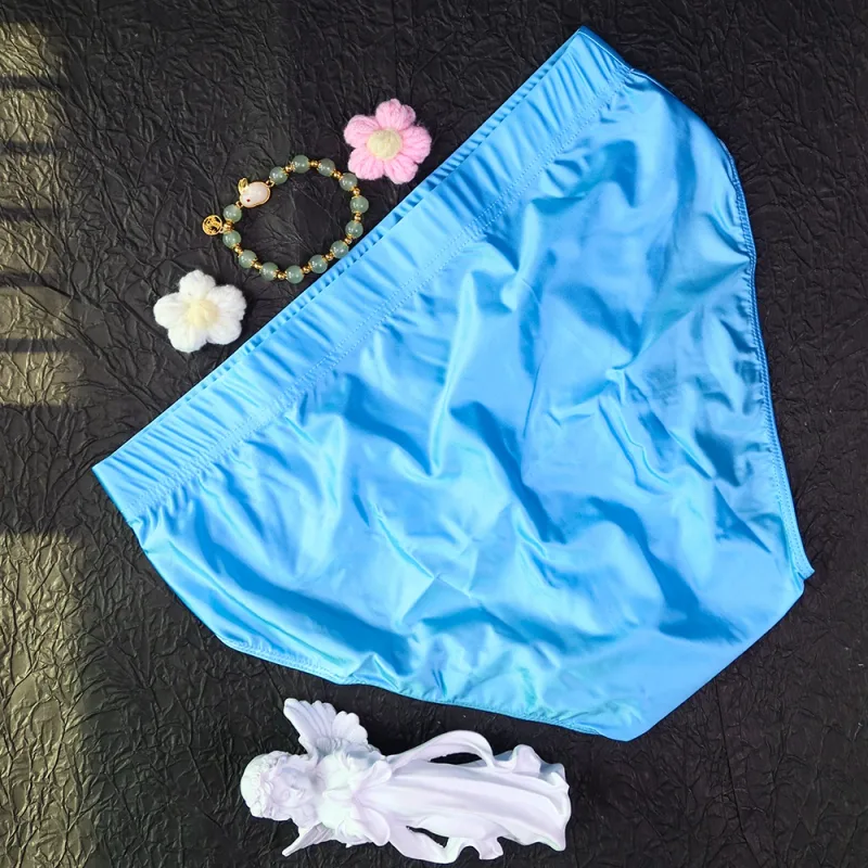 new Mens Briefs Underwear Satin-like Breathable Low-Rise Underpants Male Panties Men's glossy underwear — image 14