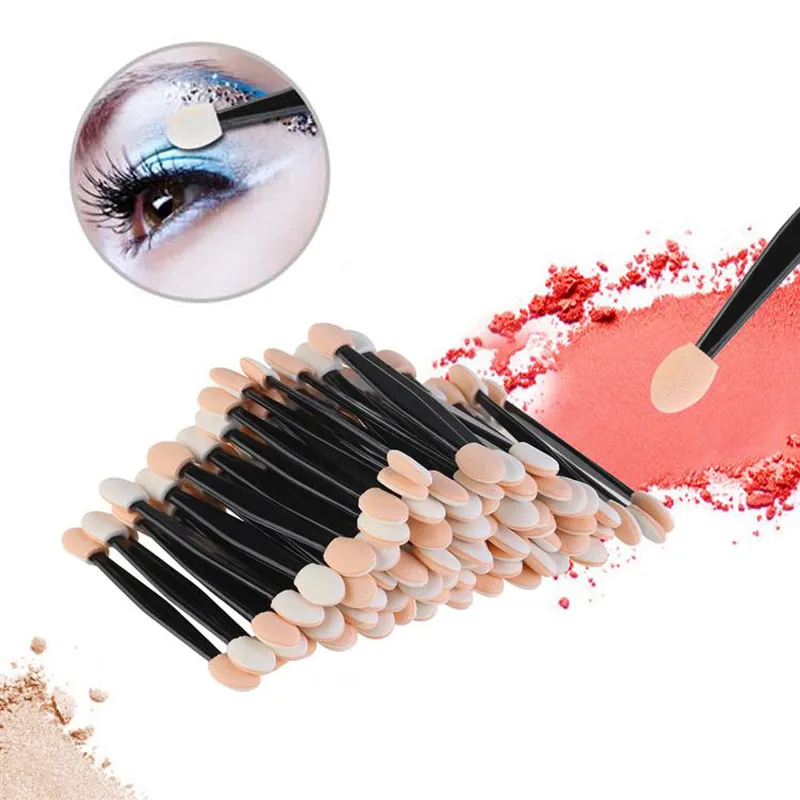 50/100PCS Eyeshadow Brush Dual Sided Sponge Nylon Sets Make up Eye Shadow Brushes For Cosmetic Applicator Makeup Tools Hot