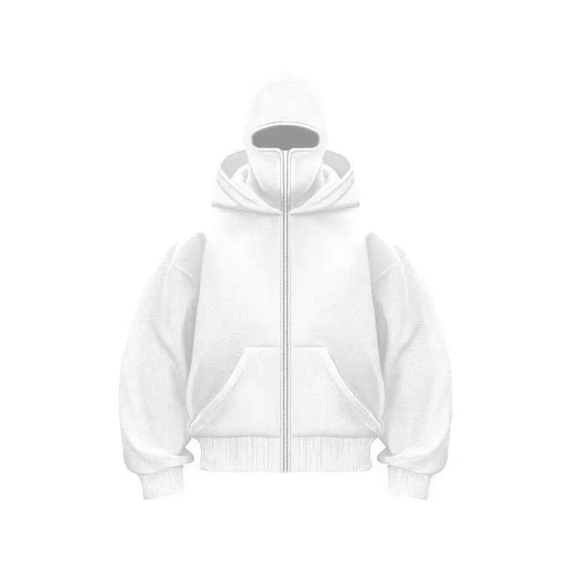 Men's Double-Capped Hooded Jacket For Car And Motorcycle Riding, Warm And Plush, Fashionable And Loose, With Zipper Hood