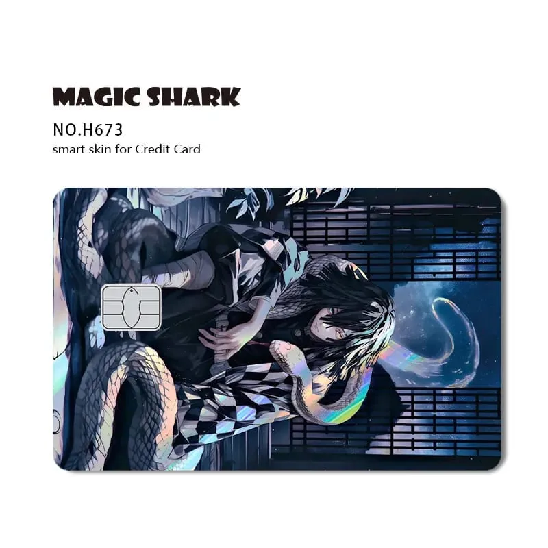 Magic Shark 2026 New Hot Demon Slayers Anime Shinny Holographic Laser Skin Cover Sticker Film for Debit Credit Bank Card