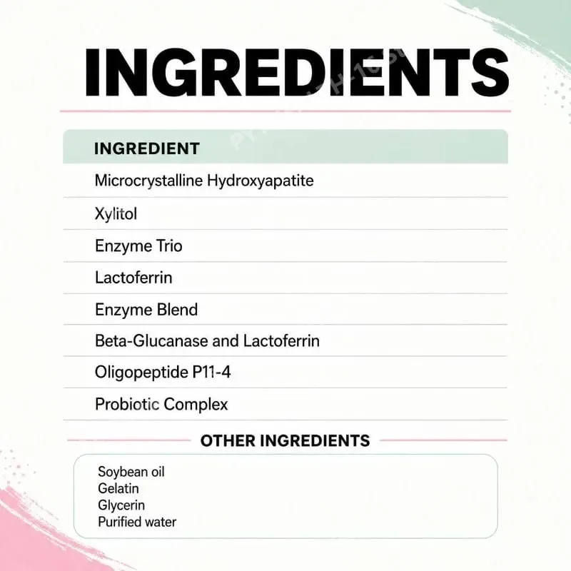 Oral Probiotics Chewable Tablets Strawberry Flavor with Xylitol & Hydroxyapatite Probiotic Complex Oral Health Support 60 Pills — image 2