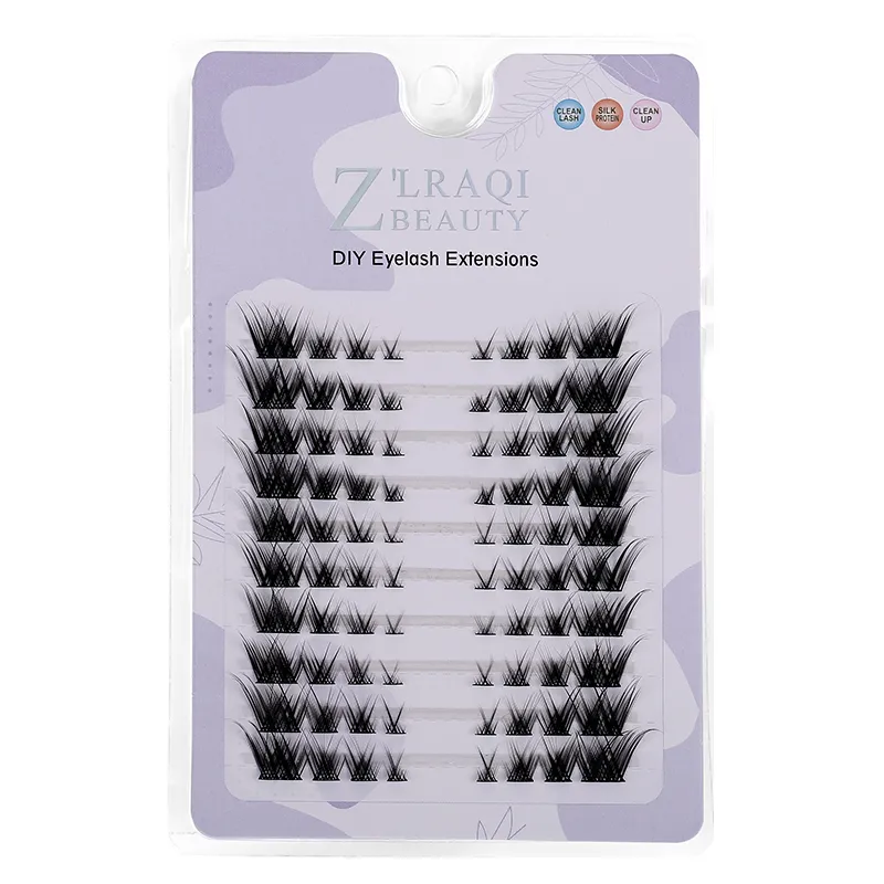 Fox Eye Fairy Lashes 10 Rows Segmental Cluster Invisible Band 3D Cat Eye Little Devil Natural Lash Extensions